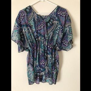 Sheer Feather Design Tunic